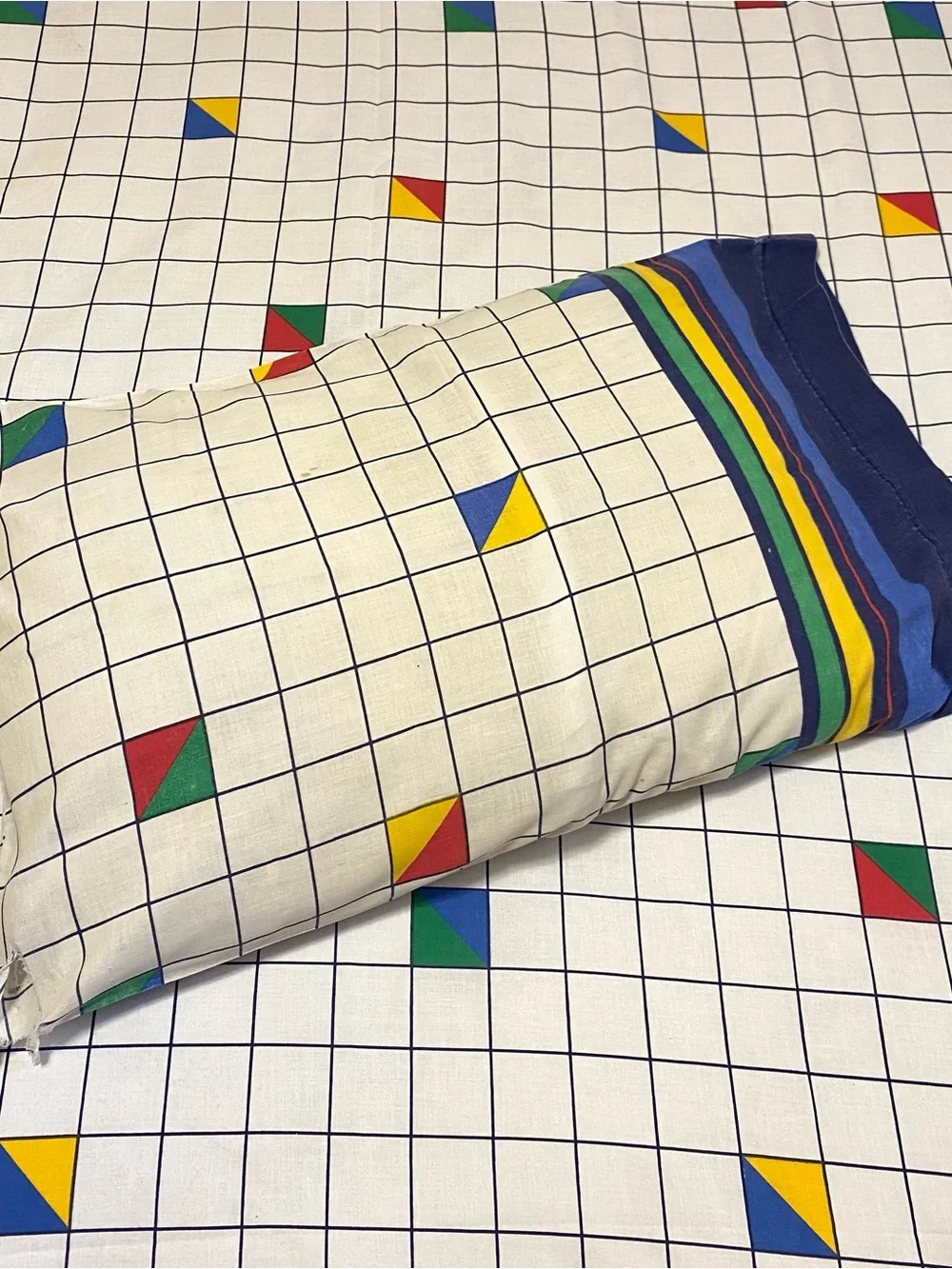 Vintage 80’s Cotton Fresh Geometric Sheet Set Twin As Seen on Stranger Things